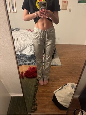 Express Metallic Drawstring Cargo Pants - Women